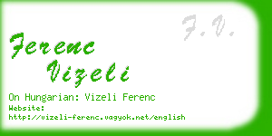 ferenc vizeli business card